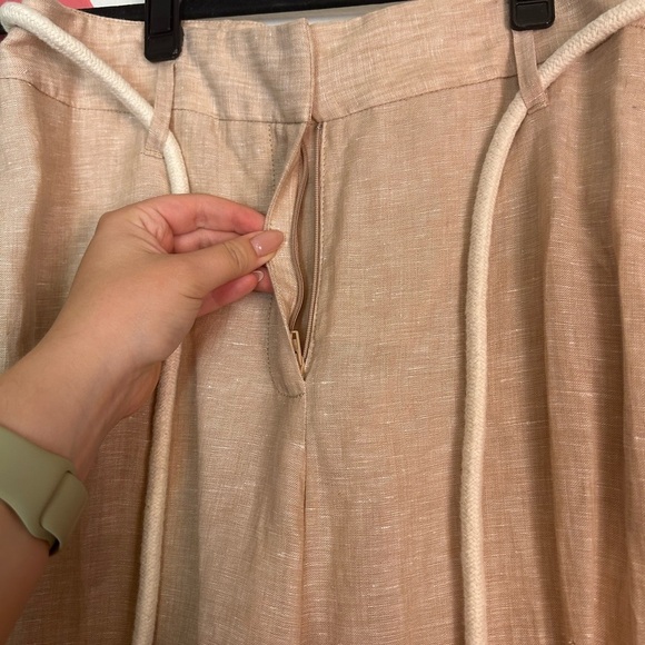 Anthropologie Elevenses High Waist Wide Split Leg
Linen Pants NWT Size 0 - Picture 8 of 13
